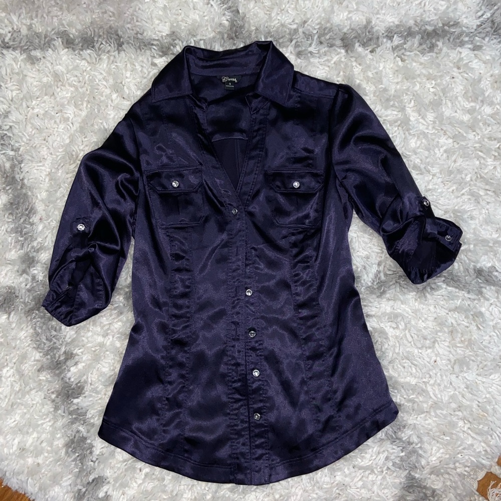 Guess purple button up